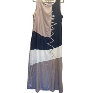 Colorblock Sleeveless Maxi Dress
